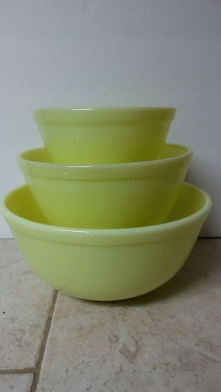 Mosser Vintage Pyrex Style Buttercream Glass Mixing Bowls Retro Kitchen Bowl Set