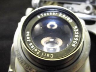 Grey Graflex Century Graphic Camera w/Zeiss Tessar 2.  8/80mm Lens - Red Bellows 7