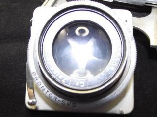 Grey Graflex Century Graphic Camera w/Zeiss Tessar 2.  8/80mm Lens - Red Bellows 8