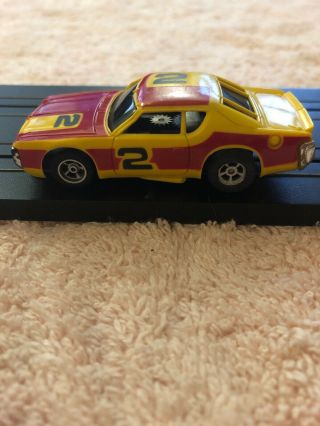 Vintage Afx 1970’s Yellow 2 Mopar Amx Stock Car Race Car Toy Slot Car
