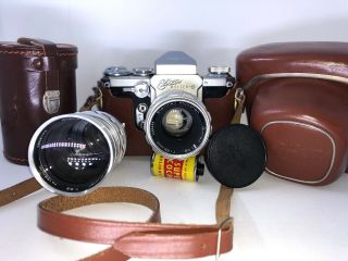 Wirgin Edixa Reflex - B Camera W/ Steinheil Munchen Quinon 55mm & 135mm Lenses