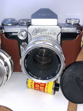 Wirgin Edixa Reflex - B Camera W/ Steinheil Munchen Quinon 55mm & 135mm Lenses 2