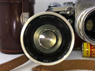 Wirgin Edixa Reflex - B Camera W/ Steinheil Munchen Quinon 55mm & 135mm Lenses 3
