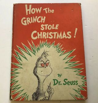 Vtg 1957 How The Grinch Stole Christmas Dr Seuss Hc Children 