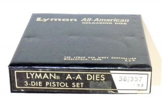 Vintage Lyman A - A.  38 - 357 3 Die Reloading Set All American