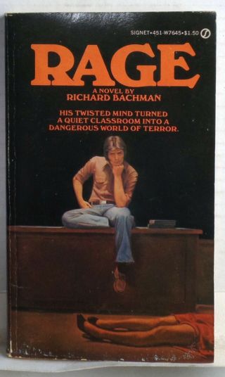 Rage Signet Book 1977 First Printing Horror Richard Bachman Stephen King