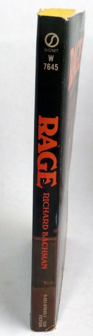 RAGE Signet Book 1977 First PRINTING horror RICHARD Bachman STEPHEN King 3