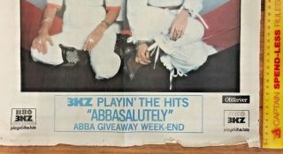 VINTAGE 1977 ABBA - SALUTELY AUSSIE OBSERVER NEWSPAPER RADIO 3KZ PROMO POSTER VGC 2