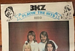VINTAGE 1977 ABBA - SALUTELY AUSSIE OBSERVER NEWSPAPER RADIO 3KZ PROMO POSTER VGC 3