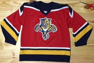 Vintage Maska Ccm Florida Panthers Hockey Jersey Adult Large Red Sewn Mens 90s