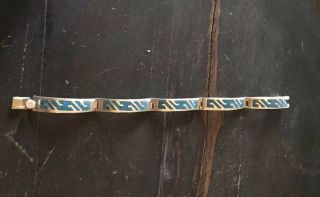 Vintage.  925 Sterling Silver Turquoise Inlay Bracelet Mexico 5 Links Signed