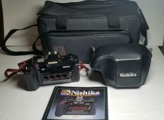 Nishika N8000 3 - D 30mm Quadra Lens System 35mm Camera With Case Instructions