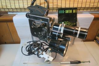 Paillard Bolex H16 Rx Movie Camera W/ Kern Vario - Switar 18 - 86mm Lens W/extras