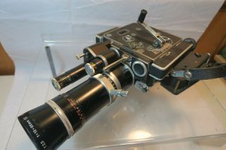PAILLARD BOLEX H16 RX MOVIE CAMERA w/ KERN Vario - Switar 18 - 86mm Lens w/Extras 8