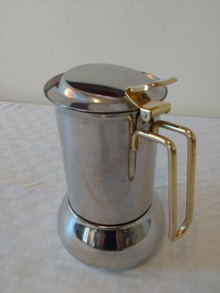 Vintage Espresso Maker,  For The Stovetop.  Stainless Steel,  Made In Italy.