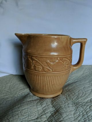 Vintage Brown Usa 165 Marked Art Pottery Pitcher
