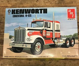 Vintage Amt Kenworth Conventional W - 925 Tractor 1/25 Scale Model Kit 6640