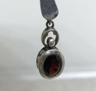 Vintage Sterling Silver Red Garnet Goddess Pendant 19.  5” Necklace 5
