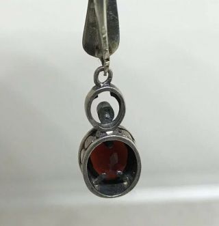 Vintage Sterling Silver Red Garnet Goddess Pendant 19.  5” Necklace 6