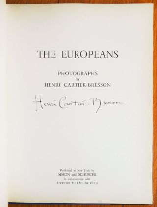 SIGNED - HENRI CARTIER - BRESSON - THE EUROPEANS 1955 1ST EDITION W/ DUST JACKET 2