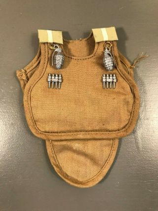 Vintage Gi Joe Flak Jacket W/2 Grenades (missing 3 Snaps)