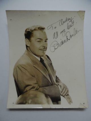 1945 Brian Donlevy Signed Inscribed Photo Actor Academy Awarding Winner Vintage