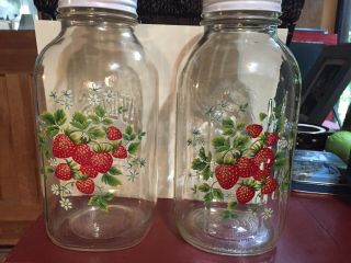 2 Qt.  9 1/2 Mason Atlas Perfect Ball Jars Vintage Country Decor Strawberries