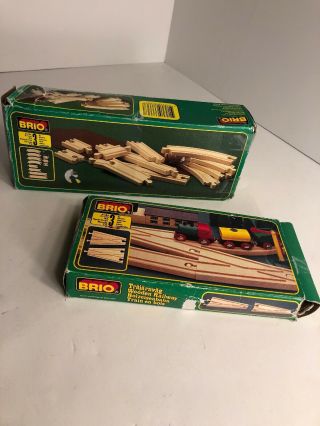 Vintage Brio Wooden Railway Train Tracks Switching Tracks And 33336 Pack