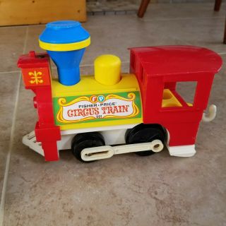 Vintage Fisher Price Circus Train 991 w/ 3 Animals & 3 Little People 2