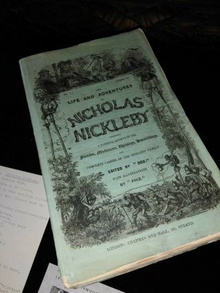 NICHOLAS NICKLEBY - Charles Dickens - 1838 1st ed,  1st state PARTS 5