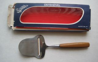 Vintage Spar Cheese Slicer Stainless Steel Norway Wood Teak Handle 8½”