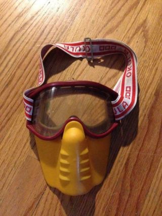 Okula Adjustable Goggles And Face Guard Ahrma Moto - X Fox Mx Motocross Vintage