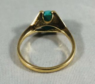 Vintage 14K Yellow Gold Turquoise Ring Size 6 4