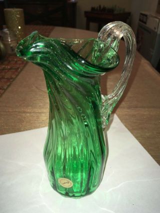 Vintage Boyer Handblown Glass Vase/ Creamer