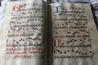 17th/18th HUGE Spanish Antiphonary ILLUMINATED MANUSCRIPT Vellum BOOK OF HOURS 11