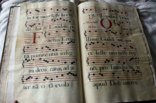 17th/18th HUGE Spanish Antiphonary ILLUMINATED MANUSCRIPT Vellum BOOK OF HOURS 8