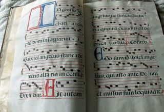 17th/18th HUGE Spanish Antiphonary ILLUMINATED MANUSCRIPT Vellum BOOK OF HOURS 9