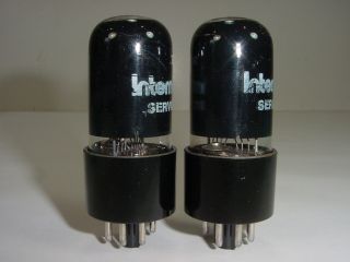 2 Vintage NOS Philips Miniwatt 7408 6V6GT Black Glass Match Amplifier Tube Pair 3