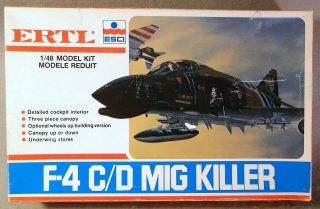 Esci Ertl 1/48 F - 4 C/d Phantom Mig Killer Vintage Plastic Model Kit