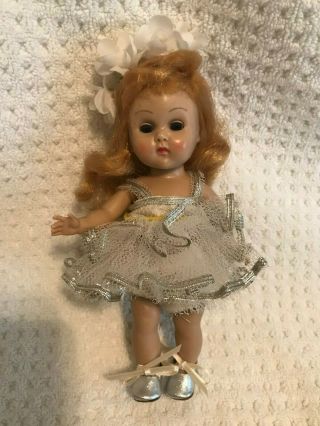 Vintage 1955 Vogue 7.  5 Inch Ginny Ballerina Doll With Doll Stand