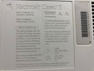 Apple Macintosh Classic II - RECAPPED LOGIC BOARD & ANALOG BOARD - 3 gb HD. 5