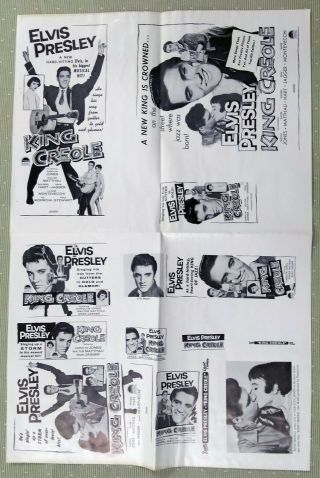 Elvis Presley King Creole Vintage Ad Sheet Uncut 1958