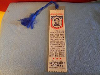 Vintage Weve - A - Gift Bookmark Abraham Lincoln