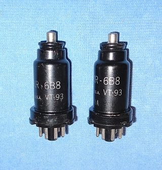 2 Ken - Rad Jan Ckr 6b8 Vt - 93 Vacuum Tubes - 1944 Vintage Avc Detector Amplifiers