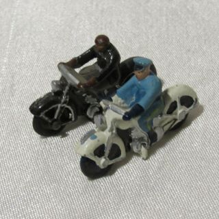 CAST IRON MINI MOTORCYCLES VINTAGE WITH RIDERS 2