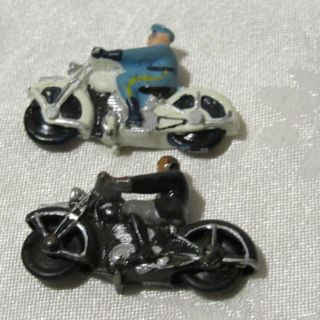 CAST IRON MINI MOTORCYCLES VINTAGE WITH RIDERS 4