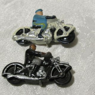CAST IRON MINI MOTORCYCLES VINTAGE WITH RIDERS 5