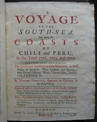 VOYAGE SOUTH SEAS 1717 COAST CHILE & PERU 1st FREZIER Plates GEOGRAPHY Science 12