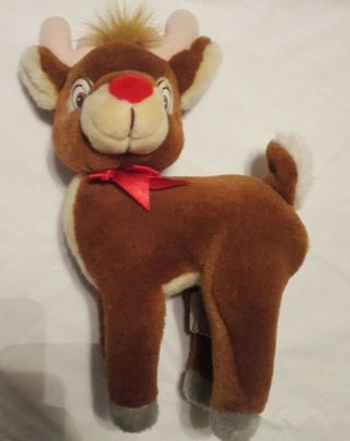 Vintage Applause Rudolph The Red Nose Reindeer Plush Christmas Stuffed Animal