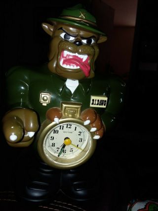 Vintage D.  I.  Dawg Army Sargent Rhythm Alarm Clock Clock/